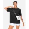 imageTHE GYM PEOPLE Womens Oversized T Shirts Summer Casual Short Sleeve Tops Crewneck Loose Workout Basic TeesBlack