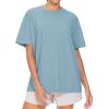 imageTHE GYM PEOPLE Womens Oversized T Shirts Summer Casual Short Sleeve Tops Crewneck Loose Workout Basic TeesInk Blue