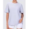 imageTHE GYM PEOPLE Womens Oversized T Shirts Summer Casual Short Sleeve Tops Crewneck Loose Workout Basic TeesLight Purple