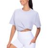 imageTHE GYM PEOPLE Womens Oversized T Shirts Summer Casual Short Sleeve Tops Crewneck Loose Workout Basic TeesLight Purple