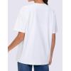 imageTHE GYM PEOPLE Womens Oversized T Shirts Summer Casual Short Sleeve Tops Crewneck Loose Workout Basic TeesWhite