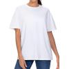 imageTHE GYM PEOPLE Womens Oversized T Shirts Summer Casual Short Sleeve Tops Crewneck Loose Workout Basic TeesWhite