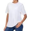 imageTHE GYM PEOPLE Womens Oversized T Shirts Summer Casual Short Sleeve Tops Crewneck Loose Workout Basic TeesWhite
