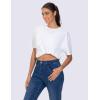 imageTHE GYM PEOPLE Womens Oversized T Shirts Summer Casual Short Sleeve Tops Crewneck Loose Workout Basic TeesWhite