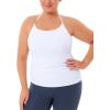 imageTHE GYM PEOPLE Womens Racerback Workout Tank Tops Sleeveless Yoga Athletic Shirts with Built in BraWhite