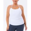 imageTHE GYM PEOPLE Womens Racerback Workout Tank Tops Sleeveless Yoga Athletic Shirts with Built in BraWhite