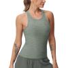 imageTHE GYM PEOPLE Womens Racerback Workout Tank Tops Slim Fit Soft Sleeveless Yoga ShirtsGrey Green Heather