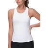 imageTHE GYM PEOPLE Womens Racerback Workout Tank Tops Slim Fit Soft Sleeveless Yoga ShirtsWhite
