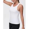 imageTHE GYM PEOPLE Womens Racerback Workout Tank Tops Slim Fit Soft Sleeveless Yoga ShirtsWhite