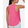 imageTHE GYM PEOPLE Womens Racerback Workout Tank Tops Split Side Loose Fit Sleeveless Yoga Running Shirts with Curved HemBright Pink