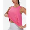 imageTHE GYM PEOPLE Womens Racerback Workout Tank Tops Split Side Loose Fit Sleeveless Yoga Running Shirts with Curved HemBright Pink