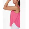 imageTHE GYM PEOPLE Womens Racerback Workout Tank Tops Split Side Loose Fit Sleeveless Yoga Running Shirts with Curved HemBright Pink