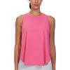 imageTHE GYM PEOPLE Womens Racerback Workout Tank Tops Split Side Loose Fit Sleeveless Yoga Running Shirts with Curved HemBright Pink