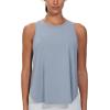 imageTHE GYM PEOPLE Womens Racerback Workout Tank Tops Split Side Loose Fit Sleeveless Yoga Running Shirts with Curved HemGrey Blue