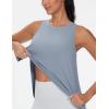 imageTHE GYM PEOPLE Womens Racerback Workout Tank Tops Split Side Loose Fit Sleeveless Yoga Running Shirts with Curved HemGrey Blue