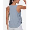 imageTHE GYM PEOPLE Womens Racerback Workout Tank Tops Split Side Loose Fit Sleeveless Yoga Running Shirts with Curved HemGrey Blue