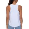 imageTHE GYM PEOPLE Womens Racerback Workout Tank Tops Split Side Loose Fit Sleeveless Yoga Running Shirts with Curved HemWhite