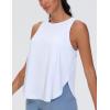 imageTHE GYM PEOPLE Womens Racerback Workout Tank Tops Split Side Loose Fit Sleeveless Yoga Running Shirts with Curved HemWhite