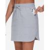 imageTHE GYM PEOPLE Womens Sweat Skirts Drawstring Cotton Casual Work Lounge Jersey Skirt with Square PocketsGrey