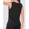 imageTHE GYM PEOPLE Womens V Neck Tank Tops Stretchy Loose Fit Sleeveless Workout Shirts Quick Dry Yoga Tops with Side SplitBlack