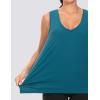 imageTHE GYM PEOPLE Womens V Neck Tank Tops Stretchy Loose Fit Sleeveless Workout Shirts Quick Dry Yoga Tops with Side SplitDark Blue Green