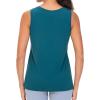 imageTHE GYM PEOPLE Womens V Neck Tank Tops Stretchy Loose Fit Sleeveless Workout Shirts Quick Dry Yoga Tops with Side SplitDark Blue Green