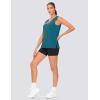 imageTHE GYM PEOPLE Womens V Neck Tank Tops Stretchy Loose Fit Sleeveless Workout Shirts Quick Dry Yoga Tops with Side SplitDark Blue Green