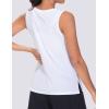 imageTHE GYM PEOPLE Womens V Neck Tank Tops Stretchy Loose Fit Sleeveless Workout Shirts Quick Dry Yoga Tops with Side SplitWhite