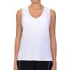 imageTHE GYM PEOPLE Womens V Neck Tank Tops Stretchy Loose Fit Sleeveless Workout Shirts Quick Dry Yoga Tops with Side SplitWhite