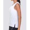 imageTHE GYM PEOPLE Womens V Neck Tank Tops Stretchy Loose Fit Sleeveless Workout Shirts Quick Dry Yoga Tops with Side SplitWhite