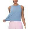 imageTHE GYM PEOPLE Womens Workout Tank Tops 3 Pack Quick Dry Athletic Running Sleeveless ShirtsBlackWhiteInk Blue