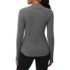 imageTHE GYM PEOPLE Fleece Mock Turtleneck Pullover Base Layer Shirts Long Sleeve Workout Tops with Thumb HoleGrey