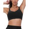 imageTHE GYM PEOPLE Womens Double Spaghetti Strap Sports Bras Supportive Strappy Workout Bra with PaddedBlack