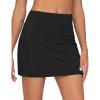 imageTHE GYM PEOPLE Womens High Waisted Golf Skorts Tennis Mini Athletic Active Skirts Builtin Shorts with 3 PocketsBlack