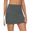 imageTHE GYM PEOPLE Womens High Waisted Golf Skorts Tennis Mini Athletic Active Skirts Builtin Shorts with 3 PocketsDark Grey