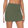 imageTHE GYM PEOPLE Womens High Waisted Golf Skorts Tennis Mini Athletic Active Skirts Builtin Shorts with 3 PocketsOlive Green