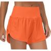 imageTHE GYM PEOPLE Womens High Waisted Running Shorts Quick Dry Athletic Workout Shorts with Mesh Liner Zipper PocketsOrange