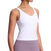 imageTHE GYM PEOPLE Womens Longline Sports Bra Wirefree Padded Workout Yoga Tank TopWhite
