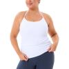 imageTHE GYM PEOPLE Womens Racerback Workout Tank Tops Sleeveless Yoga Athletic Shirts with Built in BraWhite