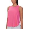 imageTHE GYM PEOPLE Womens Racerback Workout Tank Tops Split Side Loose Fit Sleeveless Yoga Running Shirts with Curved HemBright Pink