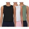 imageTHE GYM PEOPLE Womens Workout Tank Tops 3 Pack Quick Dry Athletic Running Sleeveless ShirtsBlackWhiteGreen