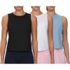 imageTHE GYM PEOPLE Womens Workout Tank Tops 3 Pack Quick Dry Athletic Running Sleeveless ShirtsBlackWhiteInk Blue