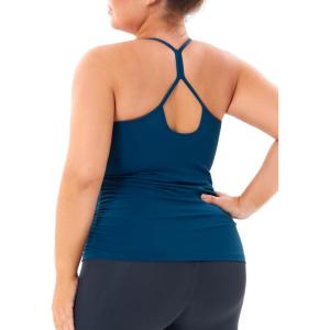 imageTHE GYM PEOPLE Womens Racerback Workout Tank Tops Sleeveless Yoga Athletic Shirts with Built in BraDark Blue Green