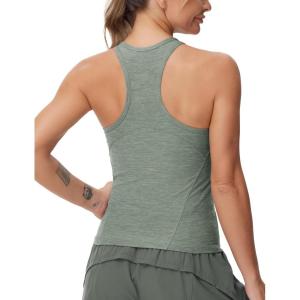 imageTHE GYM PEOPLE Womens Racerback Workout Tank Tops Slim Fit Soft Sleeveless Yoga ShirtsGrey Green Heather