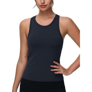 imageTHE GYM PEOPLE Womens Racerback Workout Tank Tops Slim Fit Soft Sleeveless Yoga ShirtsNavy Blue