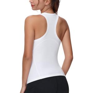 imageTHE GYM PEOPLE Womens Racerback Workout Tank Tops Slim Fit Soft Sleeveless Yoga ShirtsWhite