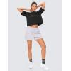 imageTHE GYM PEOPLE 2 Pack Womens Workout Crop Tops Boxy Short Sleeve Athletic Running Basic Cropped TShirtsBlackBlack