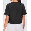 imageTHE GYM PEOPLE 2 Pack Womens Workout Crop Tops Boxy Short Sleeve Athletic Running Basic Cropped TShirtsBlackBlack