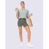 imageTHE GYM PEOPLE 2 Pack Womens Workout Crop Tops Boxy Short Sleeve Athletic Running Basic Cropped TShirtsBlackGrey