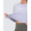 imageTHE GYM PEOPLE 2 Pack Womens Workout Crop Tops Boxy Short Sleeve Athletic Running Basic Cropped TShirtsWhiteLight Purple